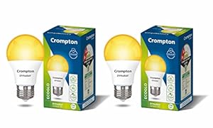Crompton Dyna Ray 7W Round E27 LED Warm White Pack of 2