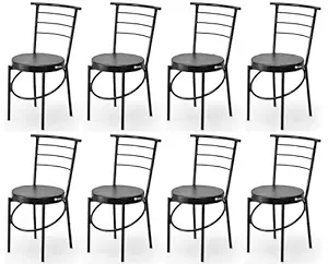 Durable Office Visitor Study Student Home Compute Work from Home Chair with Heavy Duty Iron Frame (8, Black, Standard)