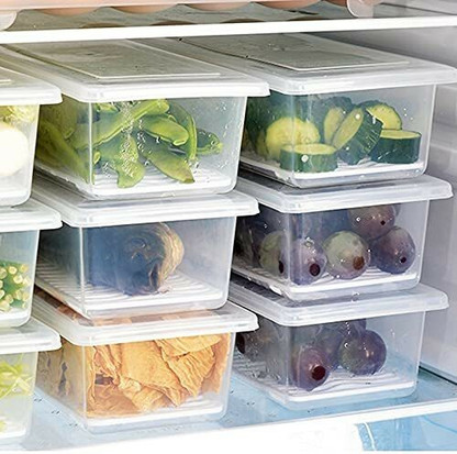 Prayati Plastic Fridge Container - 1500 ml (Pack of 5, White)