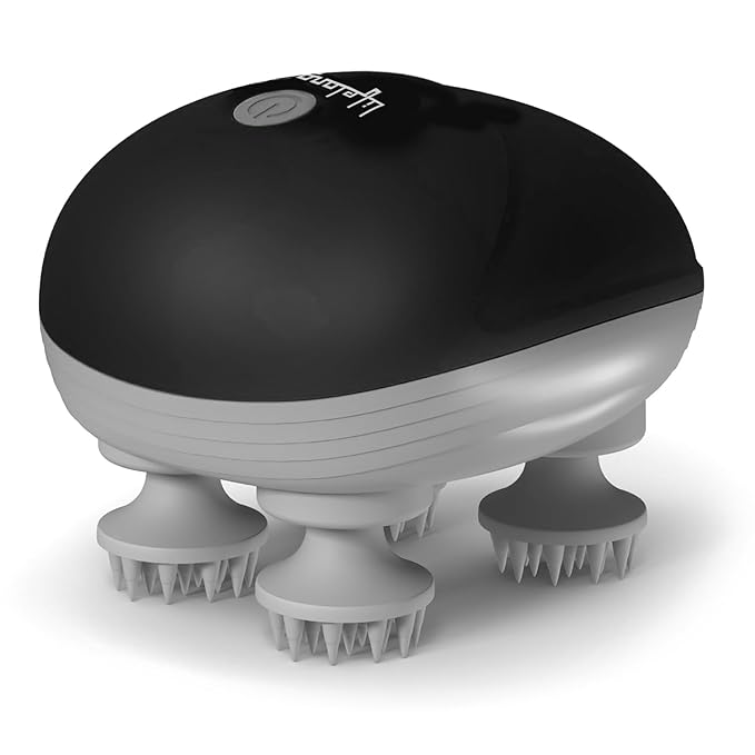 Lifelong Rechargeable Electric Head & Scalp Kneading Massager, 4 Speed Modes, Handheld Portable Head Massager for Hair Growth, Deep Clean and Stress Relieving, (LLM603, Black) - Hair Growth