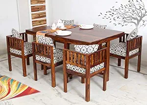 Six Seater Dining Table Set for Home | Zivanto Solid Sheesham Wood