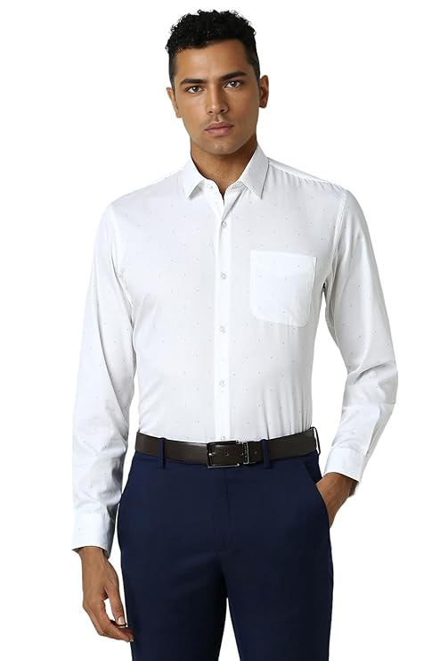 Peter England Men's Cotton Print Slim Fit Shirt