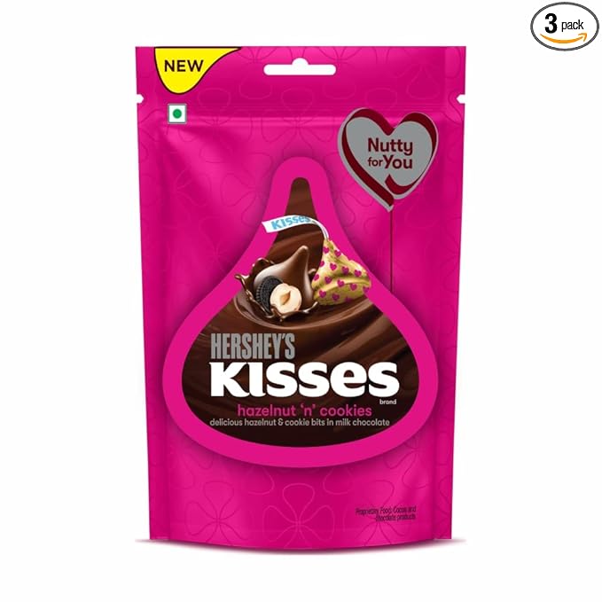 Hershey's Kisses Hazelnut 'n' Cookies Chocolate | 100.8g | Pack of 3