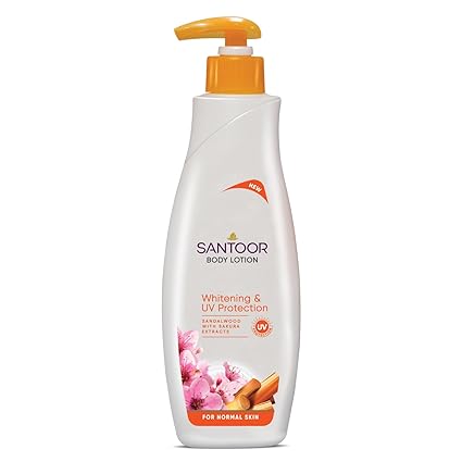 Santoor Perfumed Body Lotion for Skin Whitening & UV Protection