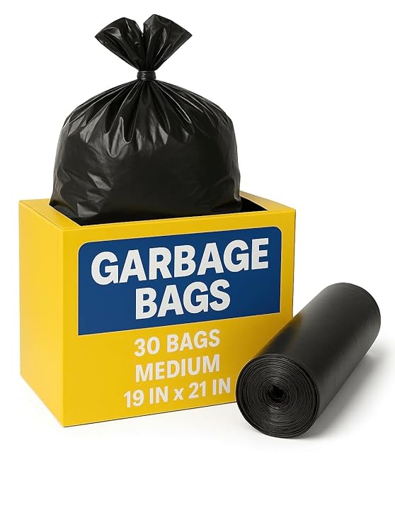 Garbage Bags Medium | 19x21 Inch | Eco-Friendly with Detachable Drawstrings | Black Color (3)