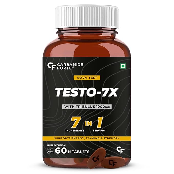 Carbamide Forte Testosterone Supplement Capsule for Men with Tribulus 1000mg, Ashwagandha, L-Citrulline & Kaunch Beej 60 Veg Tablets