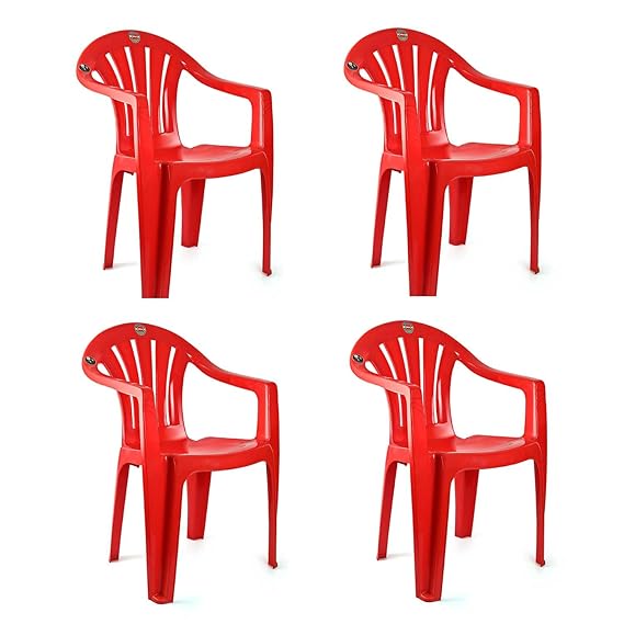 Cello Capri Arm Chair (Red, Set of 4)
