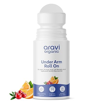 Aravi Organic Cooling Underarm Roll-On | 5% AHA & Dark Underarms Control