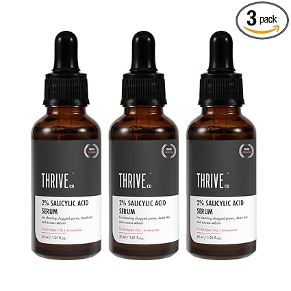 ThriveCo 2% Salicylic Acid Serum For Acne & Clogged Pores | Clears Dead Skin & Reduces Excess Sebum | For Men & Women | For Acne-Prone & Oily Skin | Non-Sticky, Vegan, Fragrance & Cruelty-Free | 30ml