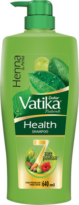 DABUR VATIKA Health Shampoo, With 7 natural ingredients, Controls Frizz (640 ml)