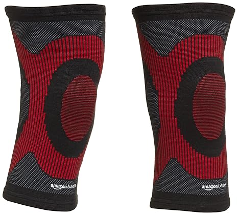 Amazon Basics - Premium Knee Cap Support | Medium Size | Quick Sweat-Dry Material | Ergonomic Design | For Exercise, Gym, Running, Cycling