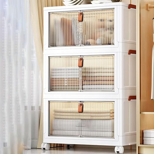 EXVITO 3 PACK Multipurpose Stackable Cupboard Drawer for Clothes Storage Organizer
