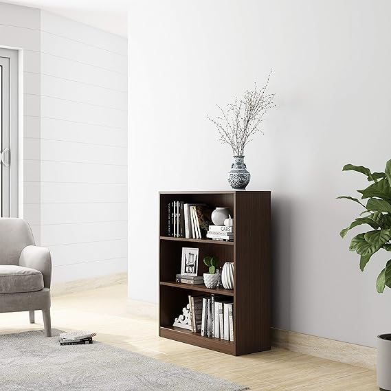 Amazon Brand - Solimo Tucana Engineered Wood Mini Bookcase (Walnut Finish, Set of 3 Shelves)