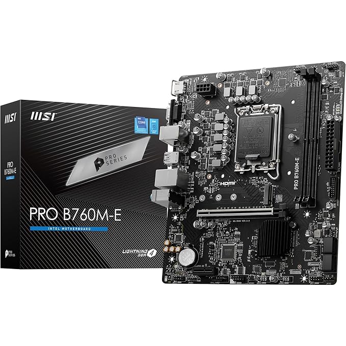 MSI PRO B760M-E Motherboard, Supports 12th/13th Gen Intel Core Processors