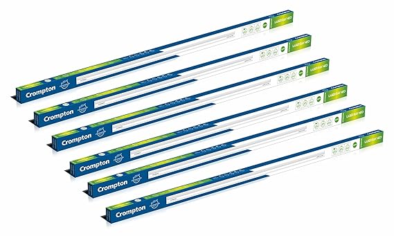 Crompton Laser Ray Neo 24W LED Batten |4 feet Slim Batten for Living Room & Bedroom | Energy Efficient Tubelight for Home | BIS Approved | Warm White (6500K) (Pack of 6)