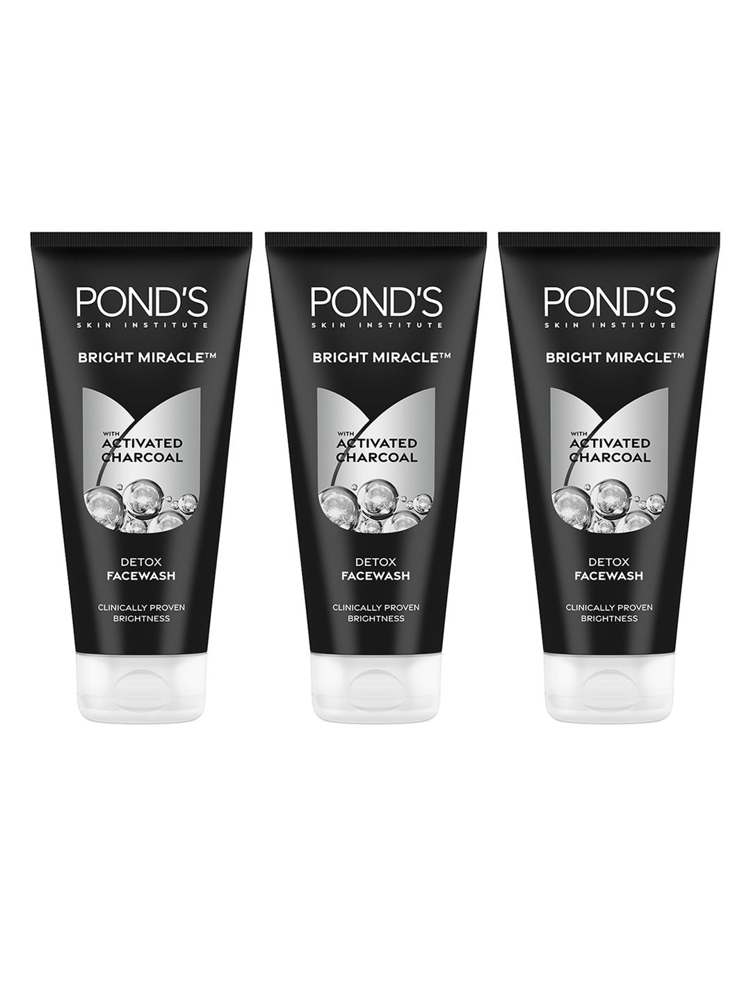 Set of 3 Bright Miracle Detox Facewash with Charcoal 10X Power - 200g