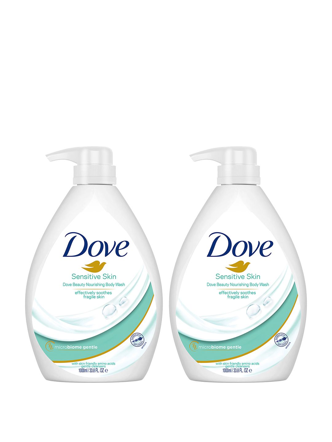 Set of 2 Microbiome Gentle Nourishing Body Wash for Sensitive Skin - 1L each
