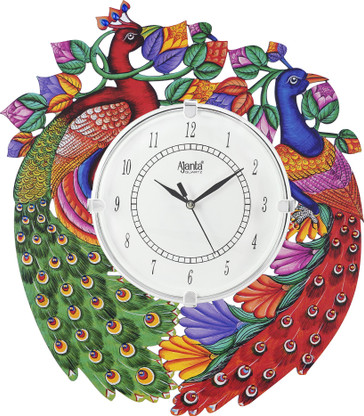 AJANTA Analog 32 cm X 30 cm Wall Clock (Multicolor, With Glass, Standard)