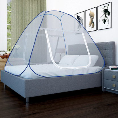 Story@home Polyester Adults Washable Mosquito Net Mosquito Net (Blue, Tent)