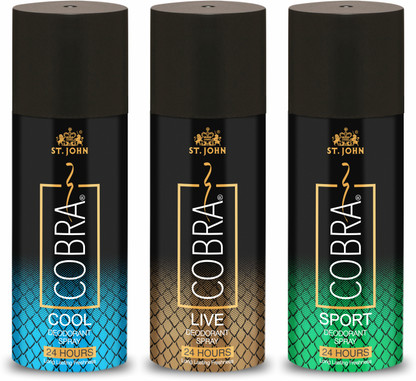 ST-JOHN Cobra Deo Live & Sports 150 ml (Pack of 2) + Cobra Deo Cool