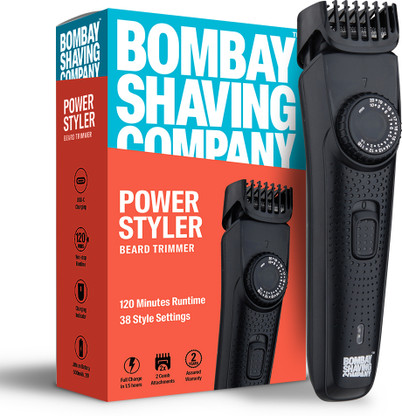 BOMBAY SHAVING COMPANY Flash Charging Men Beard Trimmer 120 min Runtime 38 Length Settings (Black)