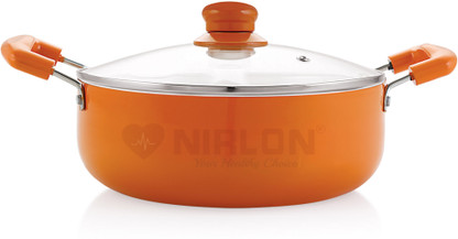 NIRLON Non Stick Induction Based Ceramic Casserole with Glass Lid Cook and Serve Casserole (2600 ml)