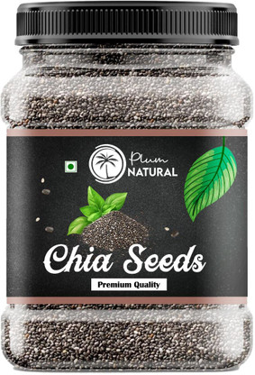 Plum Natural Edible Chia Seeds for Weight Loss Rich in Omega 3, Fiber, Calcium, Protein, Zinc Chia Seeds, Black Chia Seeds (1 kg)