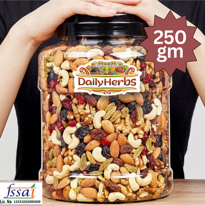 DAILYHERBS Premium Mewa Mix (Almonds, Cashews, Raisins, Apricots, Kiwi, Assorted Seeds & Nuts)