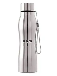 NIRLON Stainless Steel Single Wall Diamond Cut Water Bottle/Fridge Refrigerator Bottle/100% Leak Proof/Office Bottle/School Bottle, 1000 ML, Set of 2 (FB_Berry Cool)