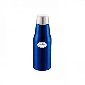 CELLO Ivana Stainless Steel Double Walled Water Bottle, Hot and Cold, 500ml, 1 Unit, Blue