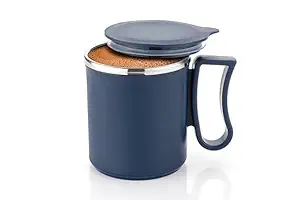 Add2Cart 250 ML Coffee Mug with lid, Insulated Stainless Steel, Tea Milk Mug