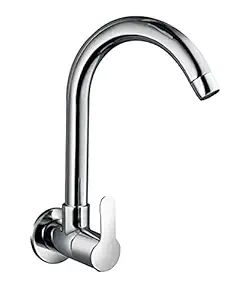 JAGGER LAKS3246 Wall Mounted Kitchen Sink Cock Faucets Taps with Wall Flange & Teflon