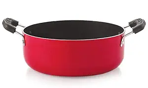 Nirlon Non Stick PFOA Free, Non-Toxic, Food Grade Quality Aluminium Gas Compatible Casserole/Biryani Pot/Rice Pot, 22cm - 2.6 LTR(26mm_Classic_CS13)