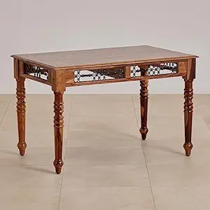 Home Centre 4 Seater Kian Sheesham Wood Dining Table | Sheesham Wood Dining Tables for Dining Room|(Brown) 1 Year Warranty