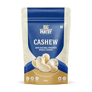 Big Pantry Raw Premium Cashew Nuts 200g | Protein Rich Whole Kaju Nuts