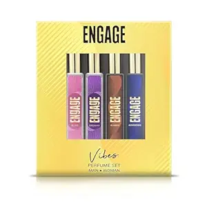 Engage Vibes Perfume Spray Set for Men & Women, Travel Sized, Assorted Pack, Long Lasting, Ideal Valentine Gift, Birthday Gift, 25mlX4