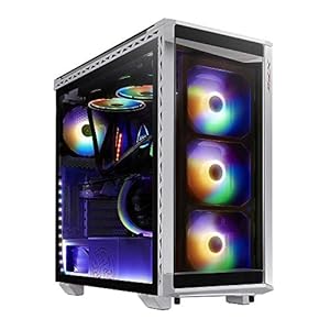 XPG Battle Cruiser PC Case with 4*ARGB Combo Controller Fans and 4-Side Tempered Glass Panels (White)