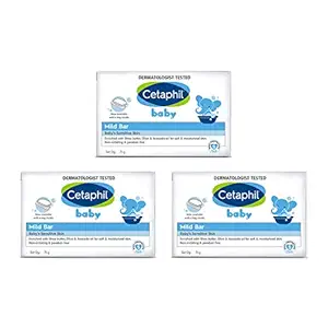 Cetaphil Baby Mild Bar for Face and Body Pack of 3, Sensitive Skin