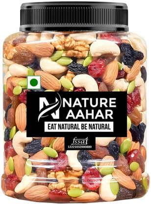 Nature Aahar Mix Dry Fruit | Panchmeva | 500GM | JAR Almonds, Cashews
