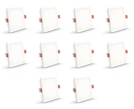 Crompton Star Lord 3IN1 | Recessed Downlighter | 5W | Square | 3IN1 Mood Lighting | Multi-colour | Pack of 10 | False Ceiling mounted | BIS Safe Wire