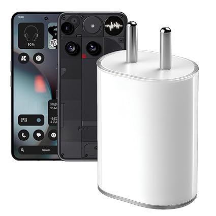 Nothing 45W PPS Type C Charger Adapter Compatible with CMF by Nothing Phone 3/3a Pro/3a/2a/2a Plus/Phone 2/CMF Phone 1/Buds/Tablet/Pad, 45 W USB C Fast Power Rapidly PD Mobile Charging Adaptor, White