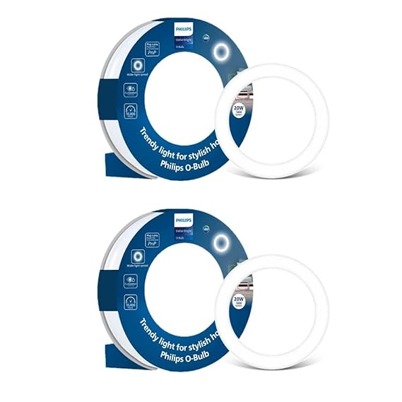 PHILIPS Stellar Bright 20-Watt O-Bulb | Bulb Base:B22D | Cool Day Light , Pack Of 2(Led )