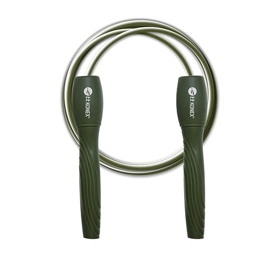 Konex Skipping Rope for Men & Women | Jumping Rope for Fitness, Home & Gym Workouts (Green)