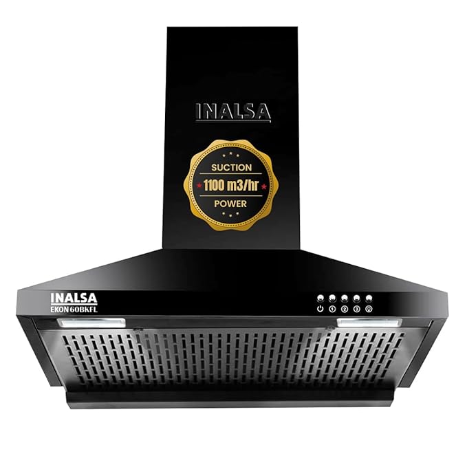 INALSA EKON 60cm 1100 m/hr Kitchen Chimney with Elegant Modern Design
