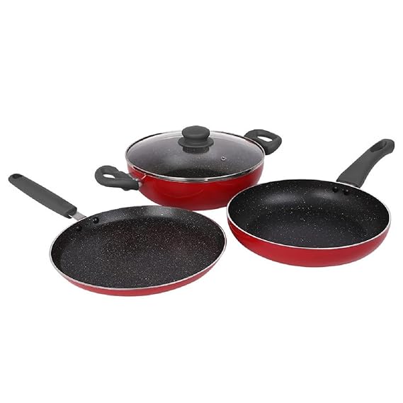Prestige Omega Deluxe Granite Non-Stick Cookware Set | PFOA Free Coating