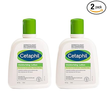 Cetaphil Moisturizing Lotion For Sensitive Or Dry Skin - 250 Ml Each (Pack Of 2)