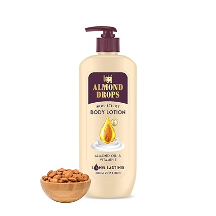 Bajaj Almond Drops Non-Sticky Body Lotion | Long Lasting Moisturization | 400 ML