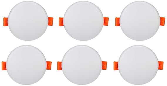 Bajaj Celesta LED Downlight 3-in-1 Colour | 5W LED Downlight | for Smaller Spaces | Long Life of 25000 Hours (Pack of 6)