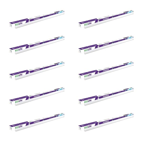 EcoLink 20-watt LED Batten/Tubelight | Champion Compact 4-ft LED Batten for Living Room & Bedroom | Cool White,Pack of 10
