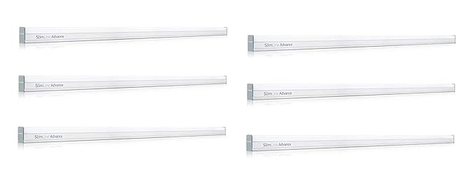 Philips Slimline Advance 25-Watt 2500-lumen Metal Batten Tubelight (Pack of 6) (Warm White) (Study Room Specialist)
